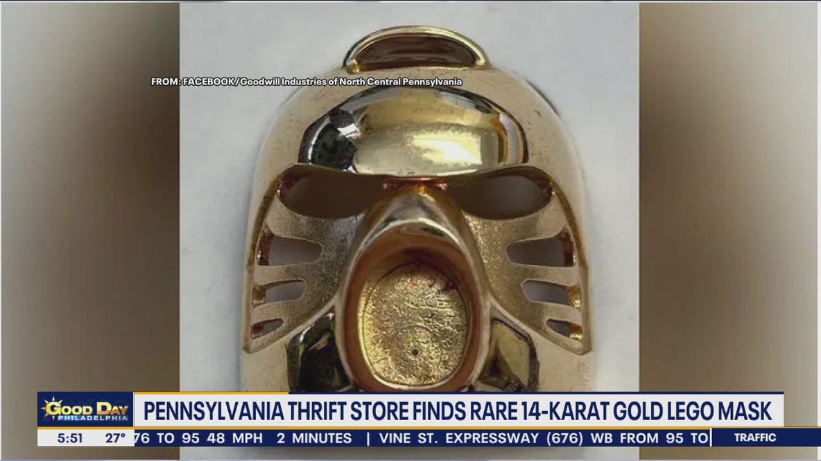 Pennsylvania thrift store finds rare 14-karat gold Lego mask